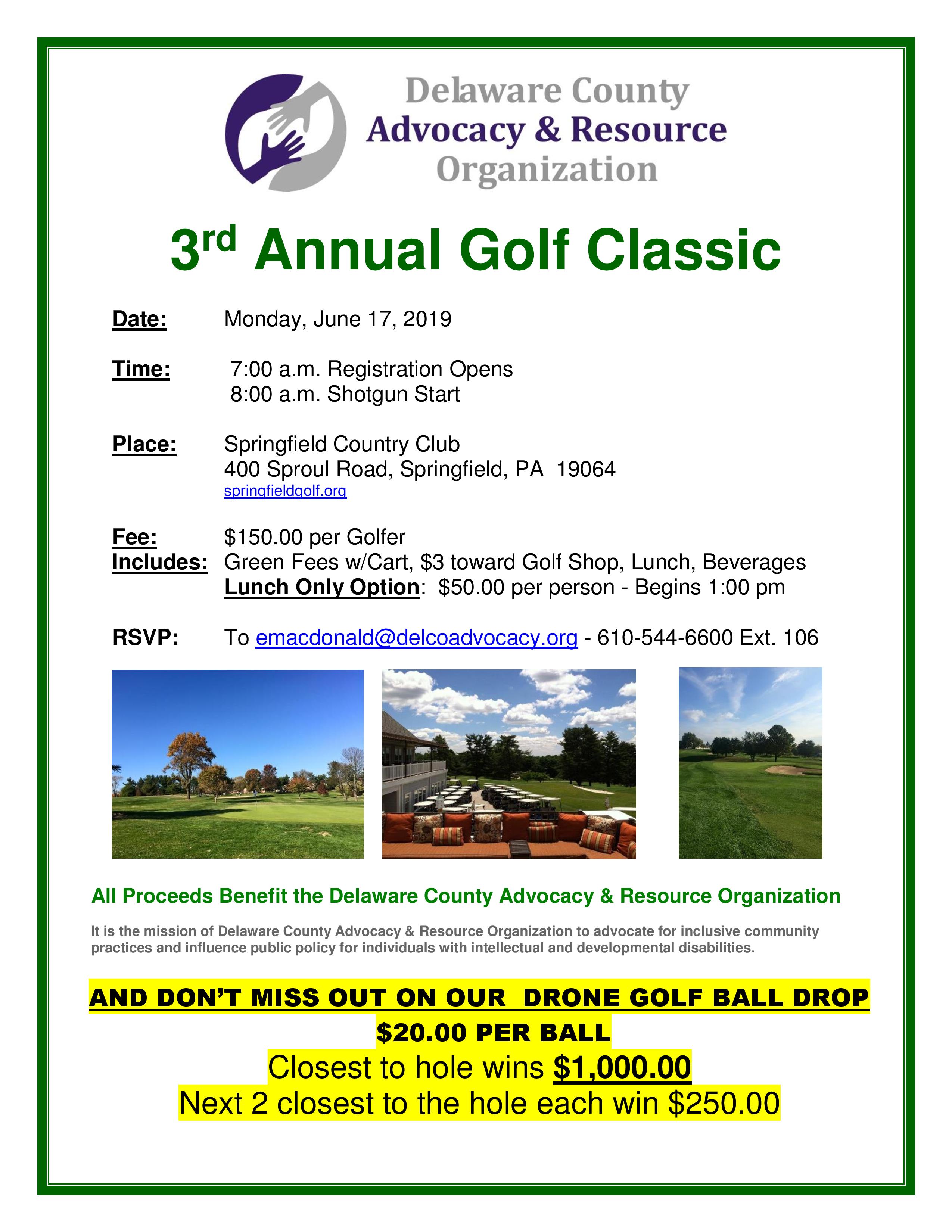 2019 Golf Outing Flyer